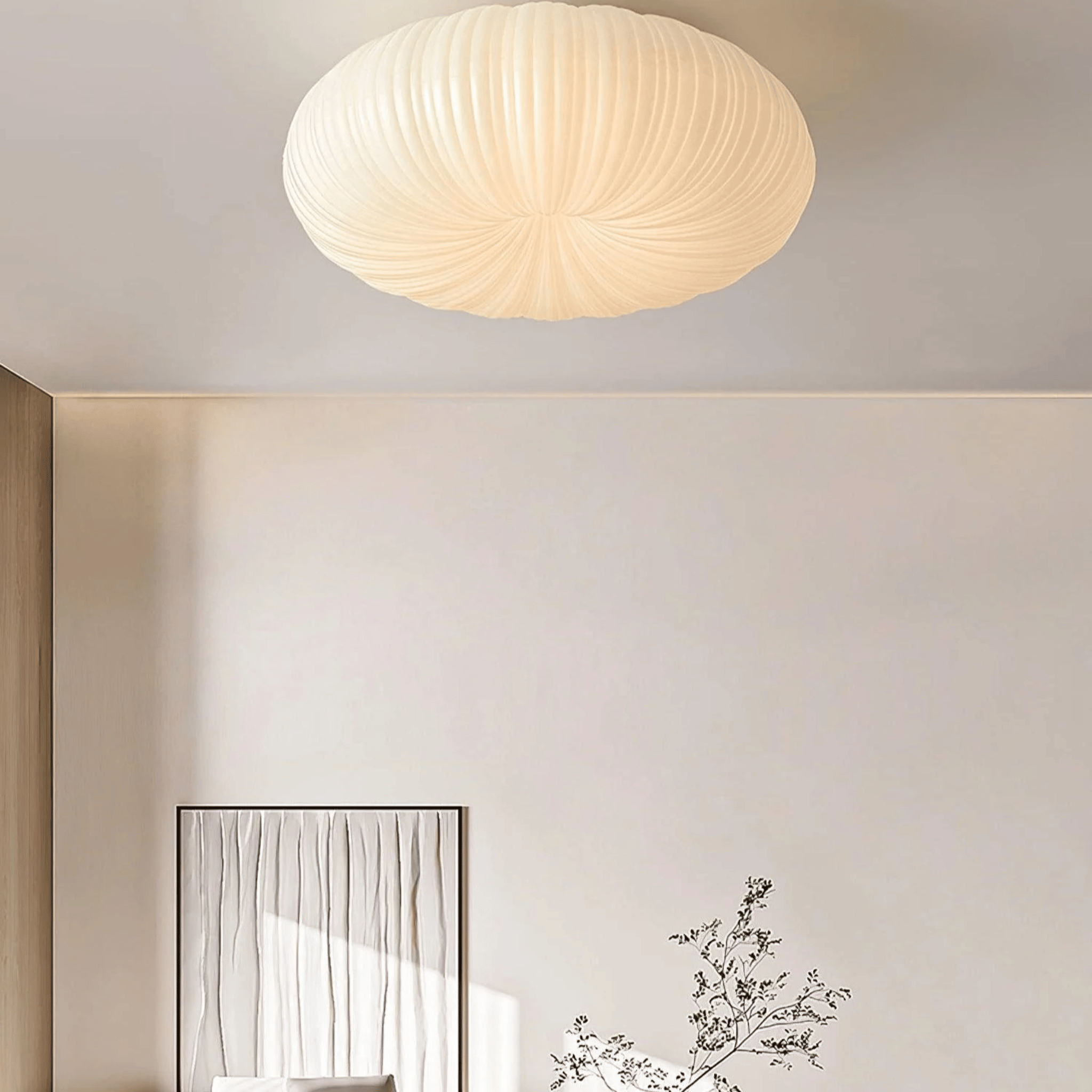 Kupa Sculptural Cream Flush Mount LED Ceiling Light, Fixtures