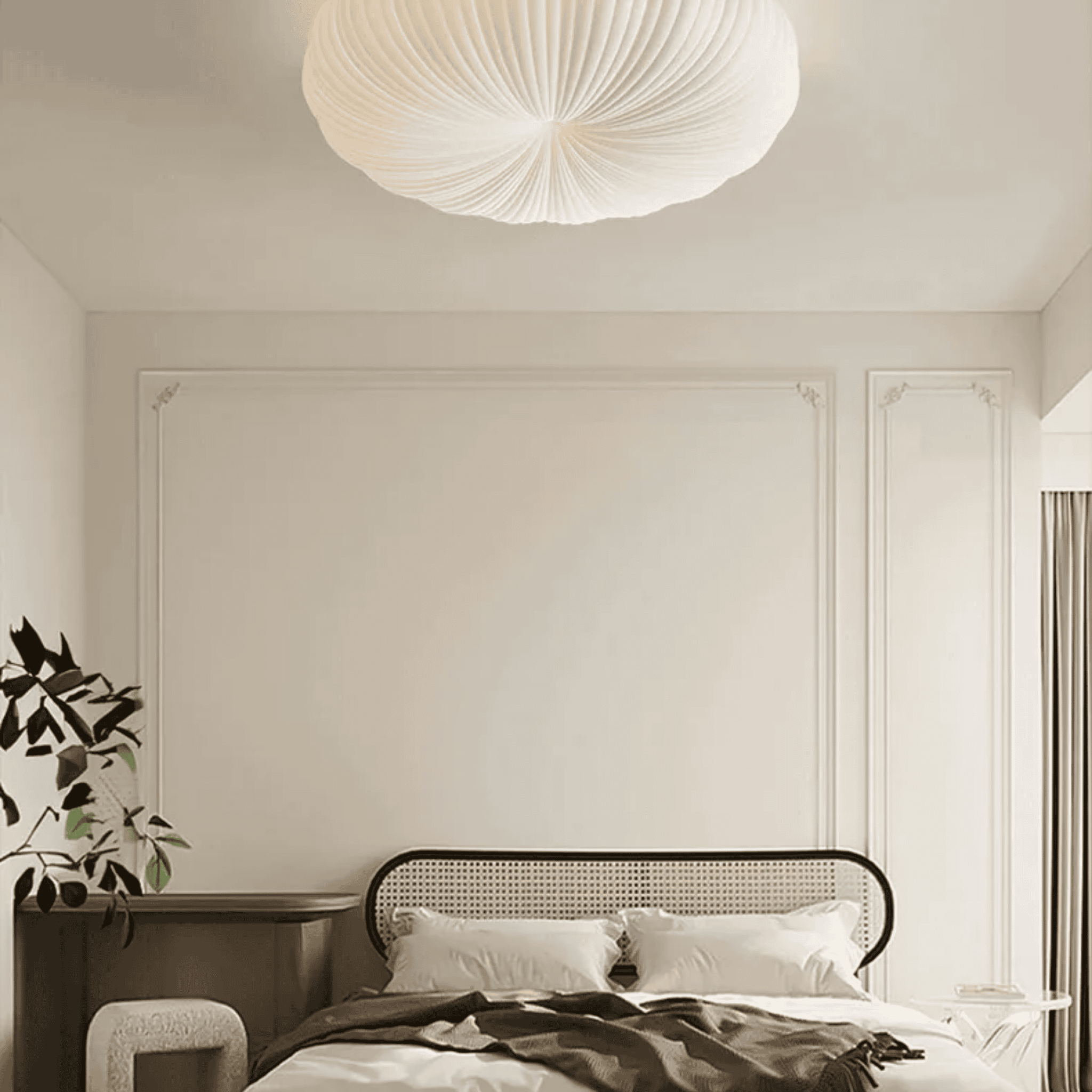 Kupa Sculptural Cream Flush Mount LED Ceiling Light, DIA 7.8’’, Fixtures