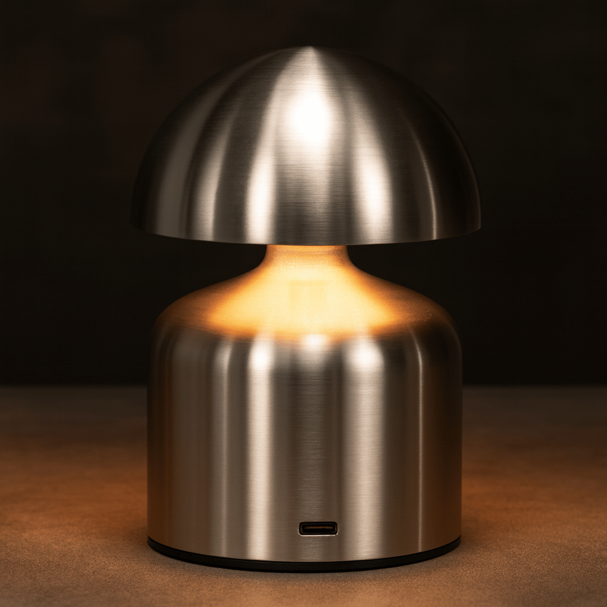 Kveld Touch Table Lamp — Rechargeable 3-Color LED, Silver, Lamps, Cordless with 3 Color Modes