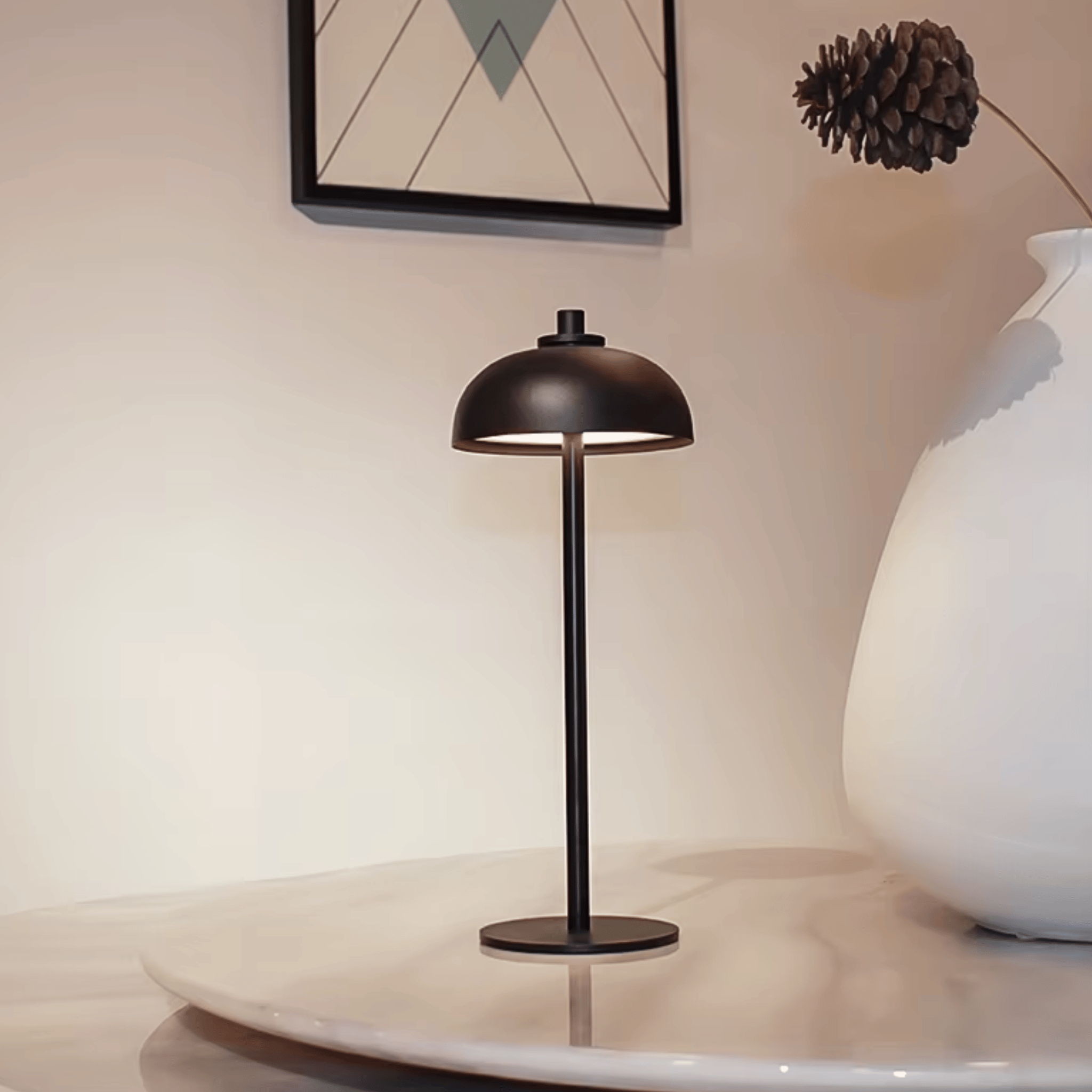 Kvelda Cordless Dimmable Touch Table Lamp – Black, Lamps