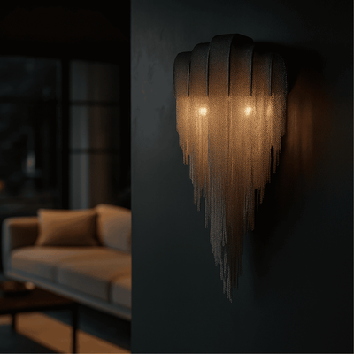 Translation missing: de.Lenka Luxury Chrome Chain Tassel Wall Sconce, Light Fixtures, for Modern Homes