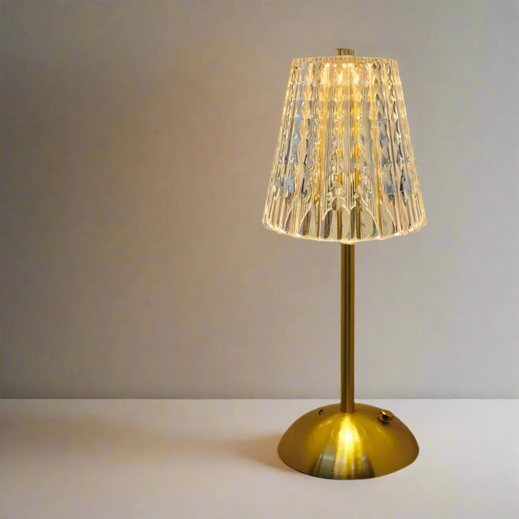 Rechargeable Crystal Table Lamp with Touch Control, Bloom, Lamps, Lysglass Dimmable Cordless