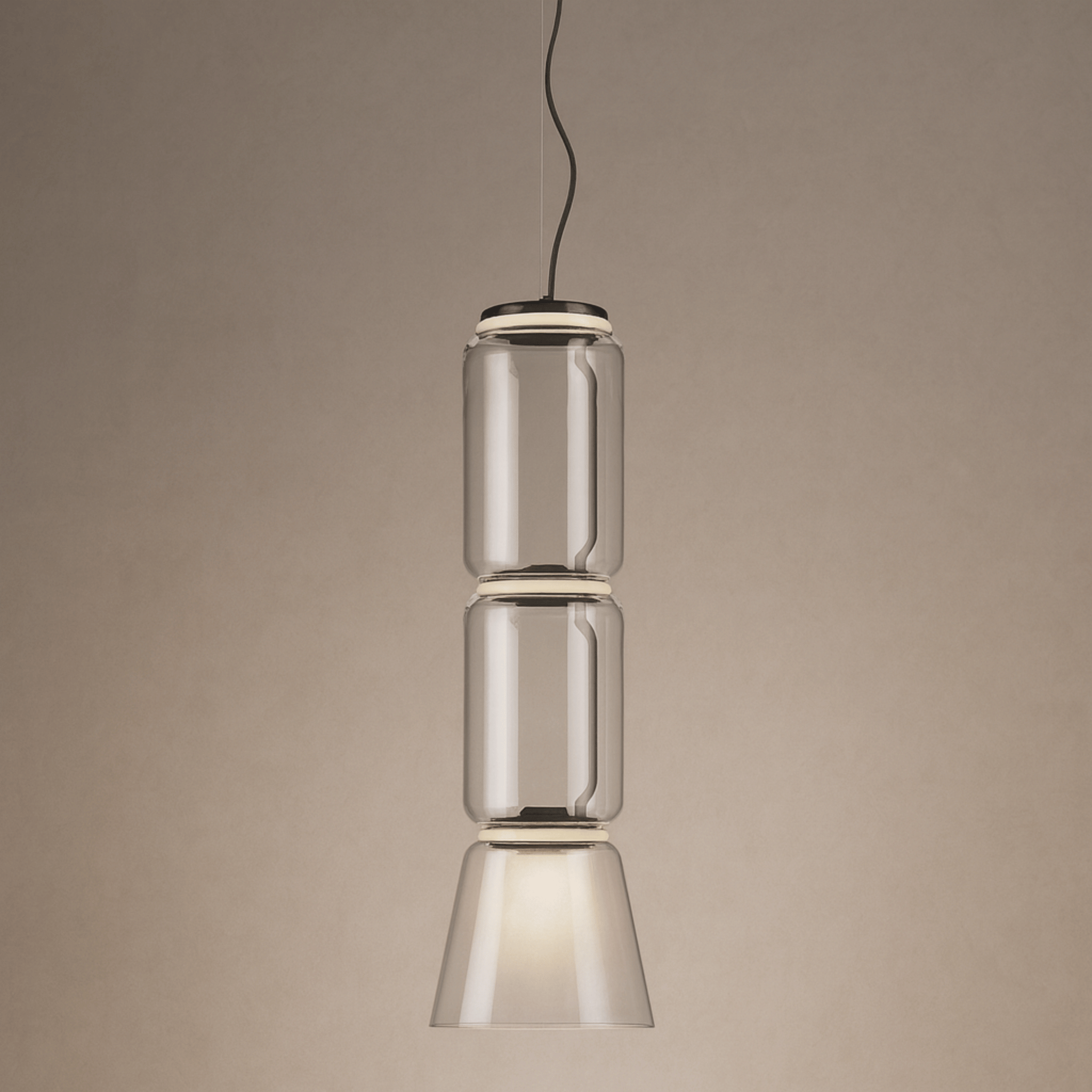 Lyskap Sculptural Glass Pendant Light Nordic, Long Lamp, Ceiling Fixtures, Hand-Blown