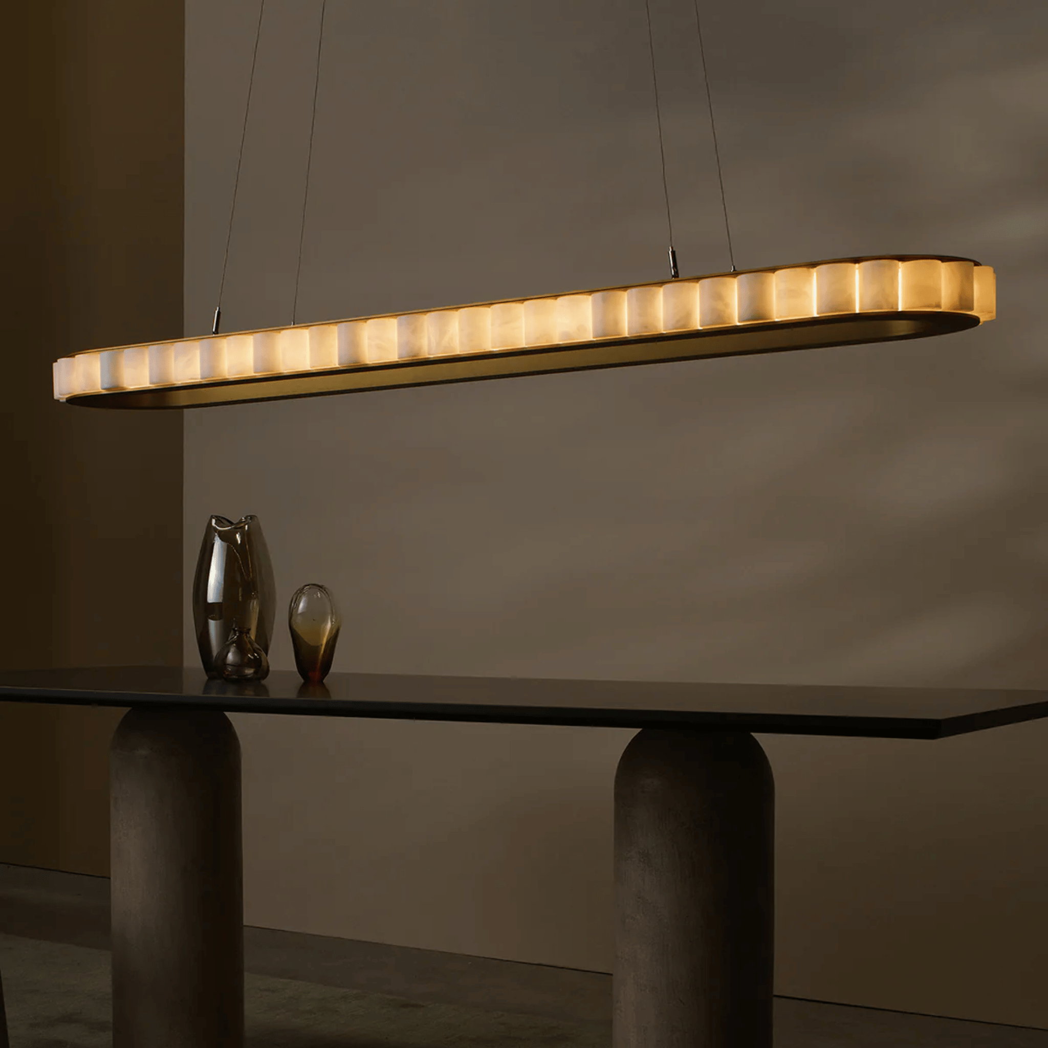 Marvei Oval Marble Pendant Light – Nordic LED Design, Ceiling Fixtures, for Dining
