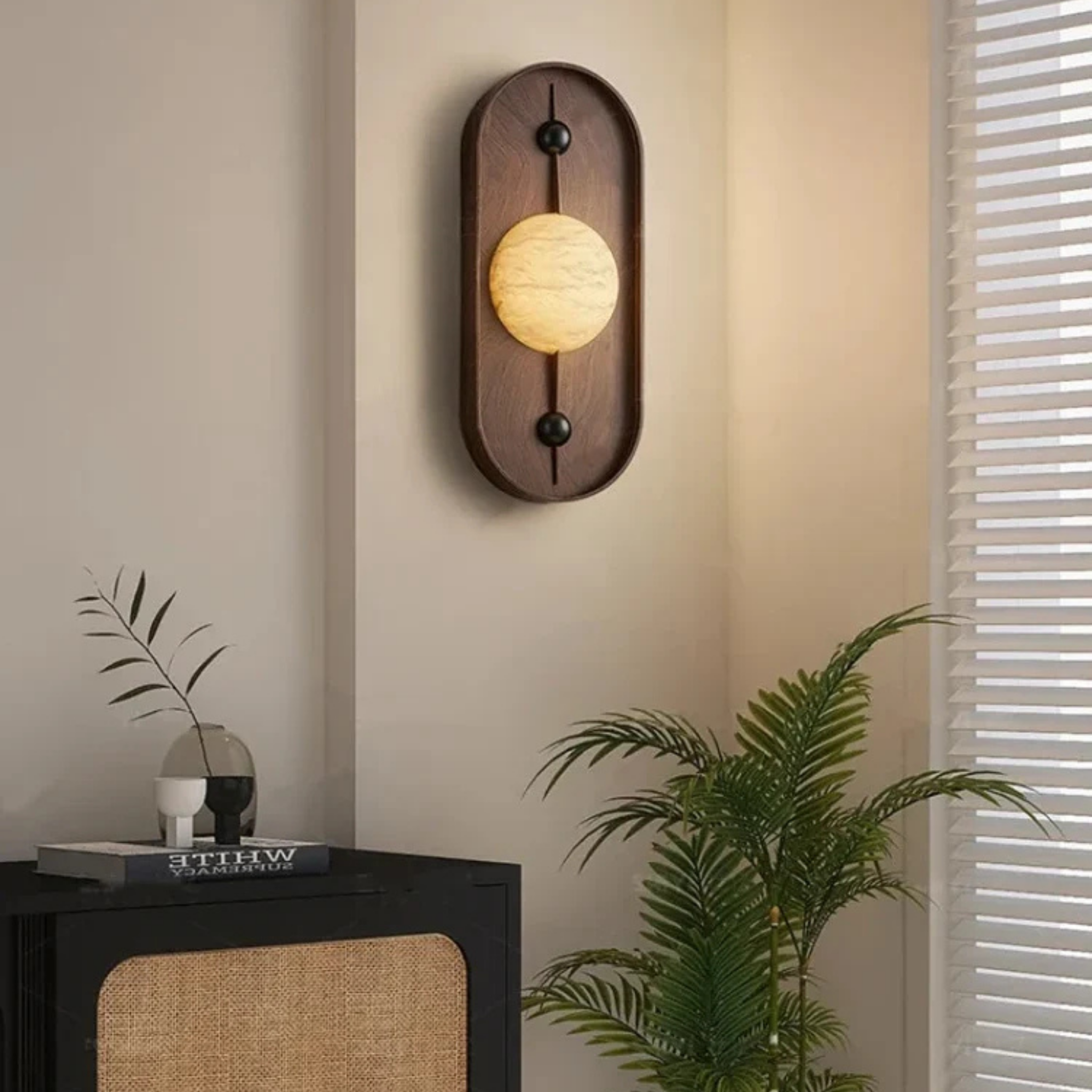Natural Marble Wall Lamp with Built-In LED Light, Fixtures, Marveld Minimalist Sconce
