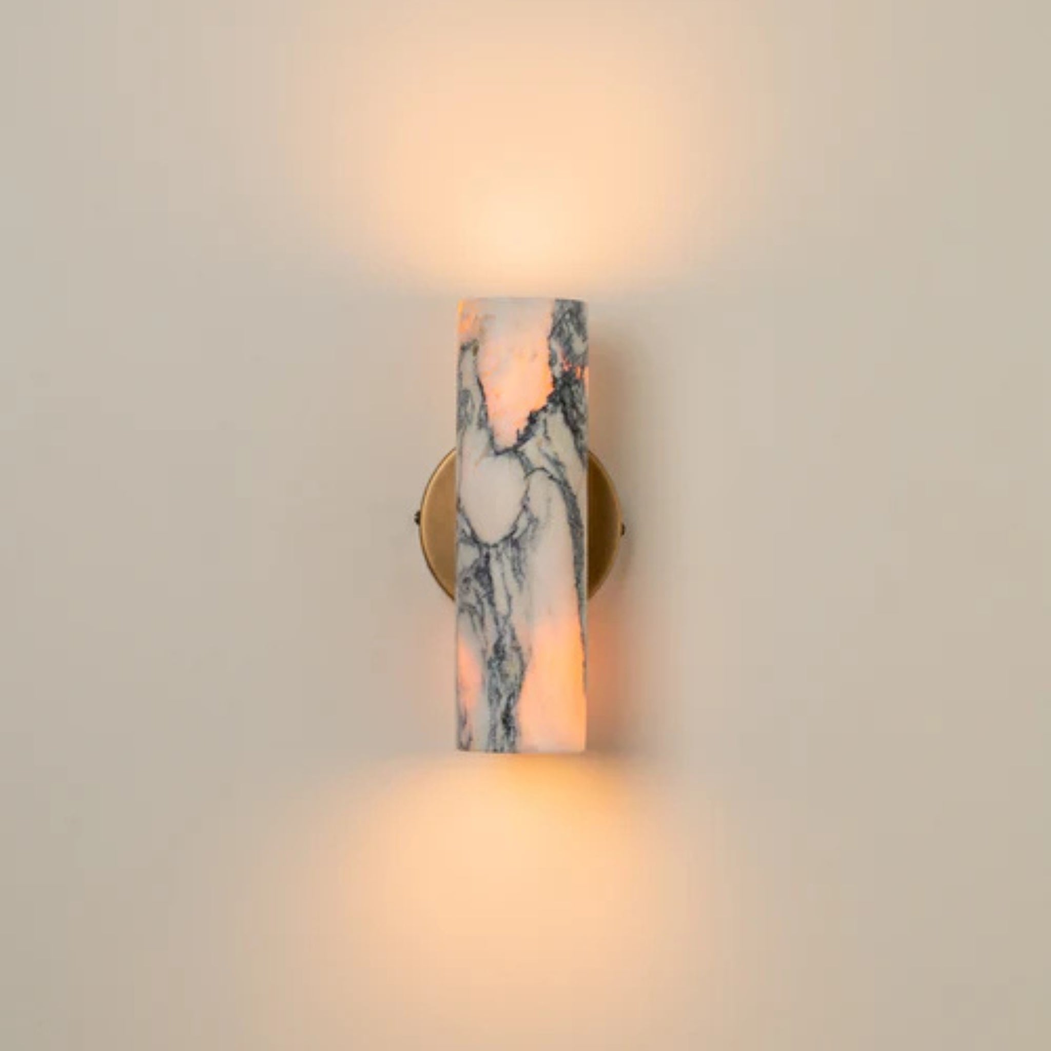 Sculptural Marble Wall Lamp Dual LED for Luxury Homes, Light Fixtures, Marveld Natural Sconce