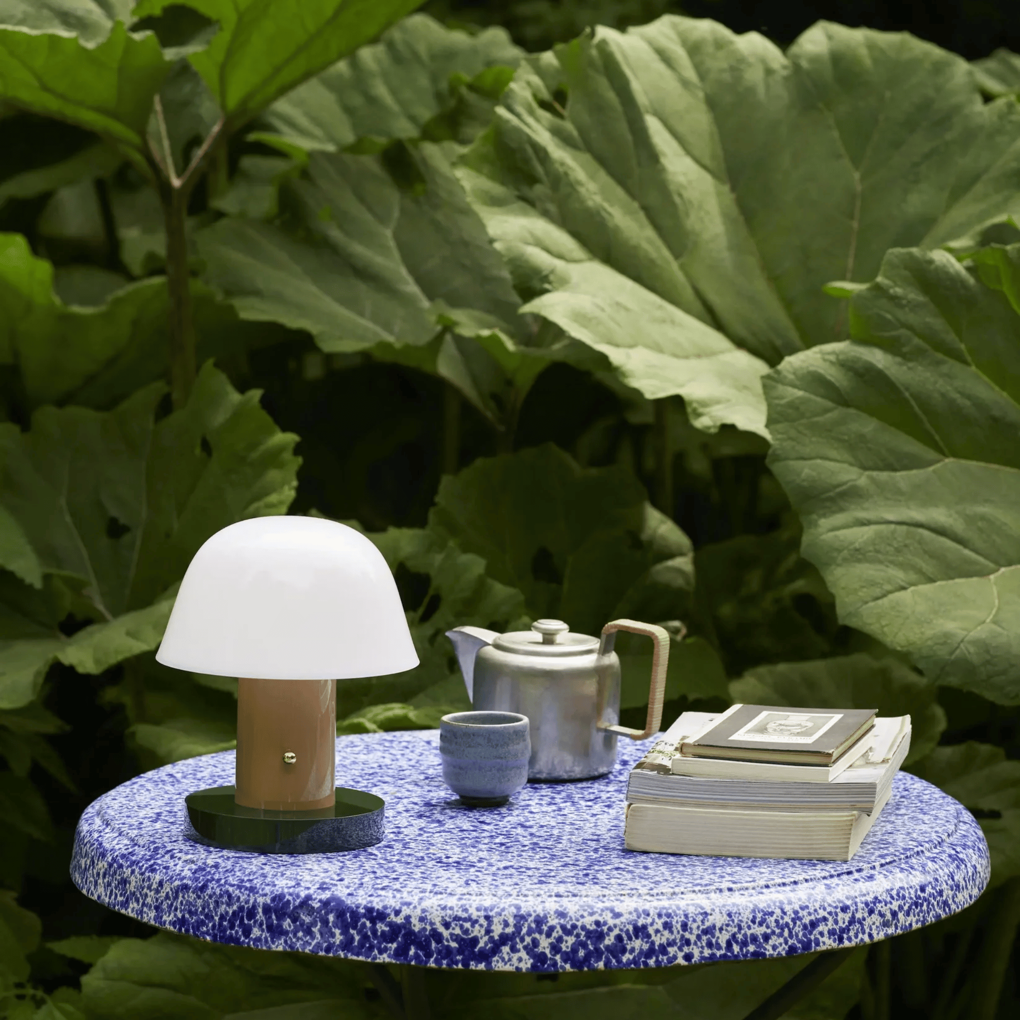 Shop Mykva Dimmable Mushroom LED Table Lamp Nordic, Beige & Green, Lamps, USB