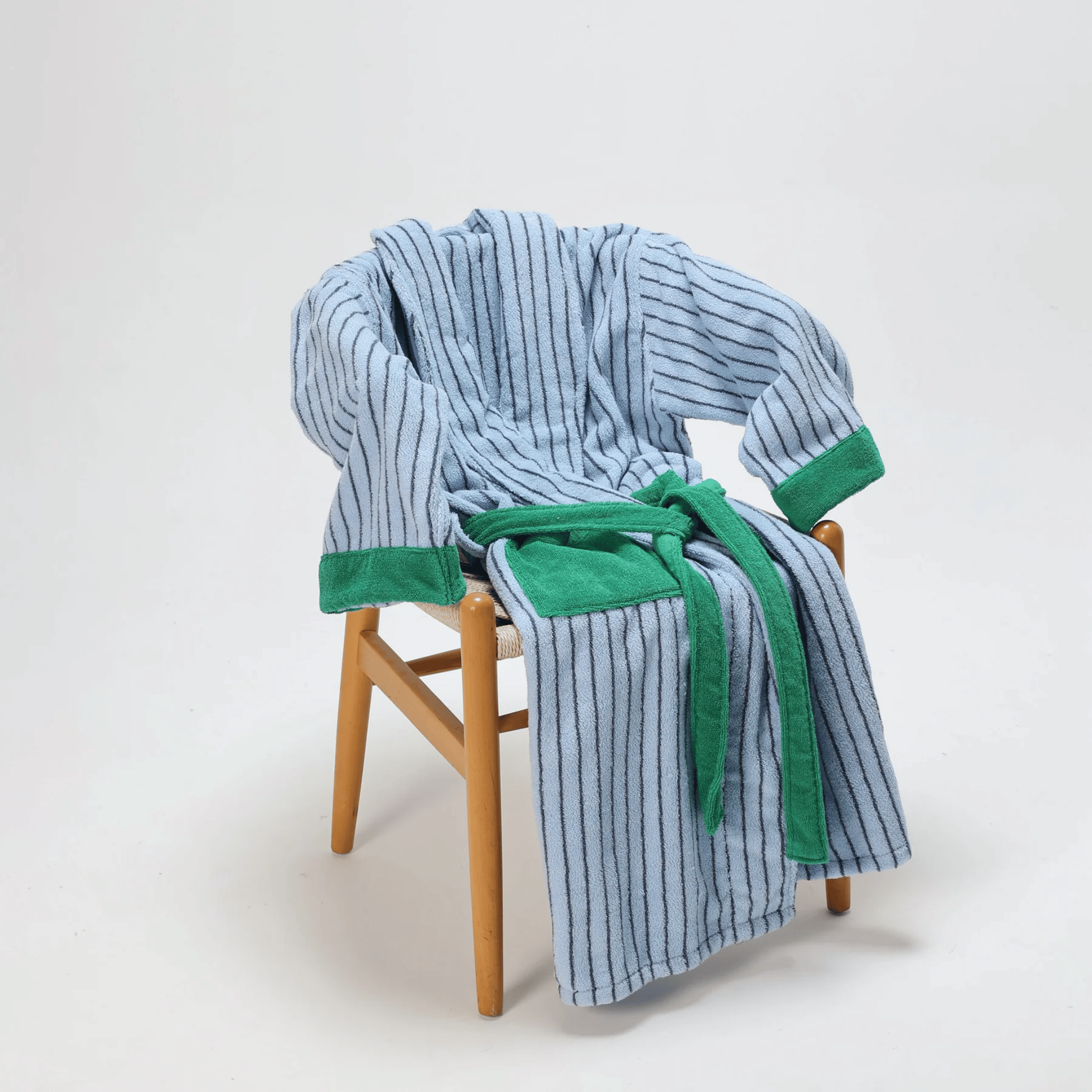Myrka Organic Cotton Striped Spa Bathrobe | Skonne, Robes, Jacquard Stripe