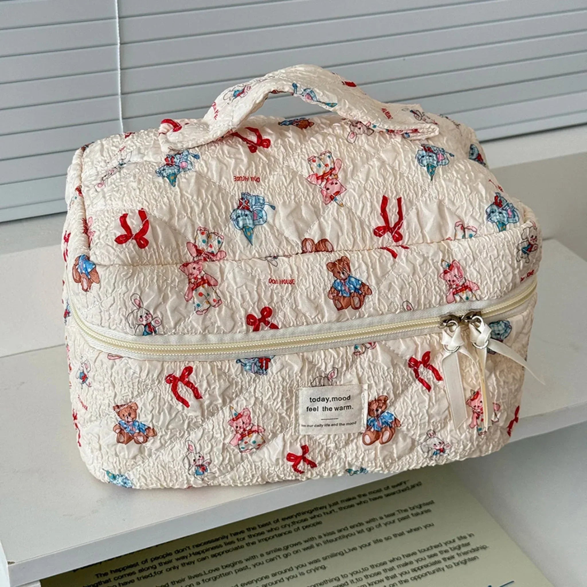 Kawaii Cartoon Makeup Bag Set 3-Piece Quilted, Bags, Mysa Cosmetic