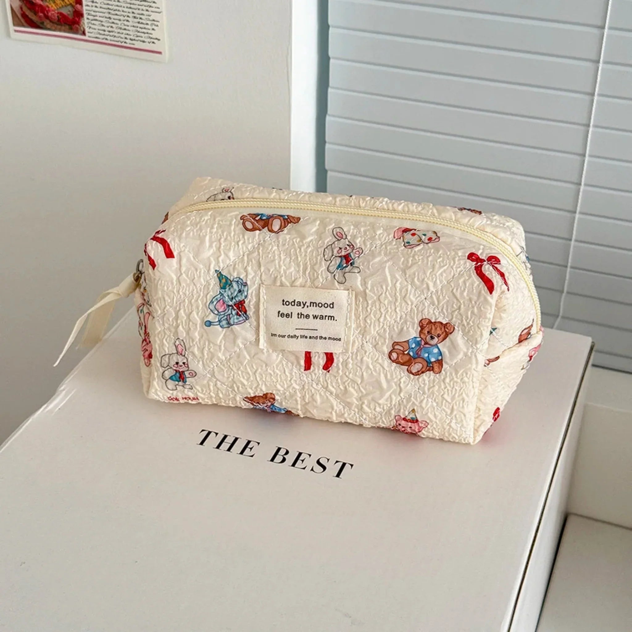Kawaii Cartoon Makeup Bag Set 3-Piece Quilted, Bags, Mysa Cosmetic