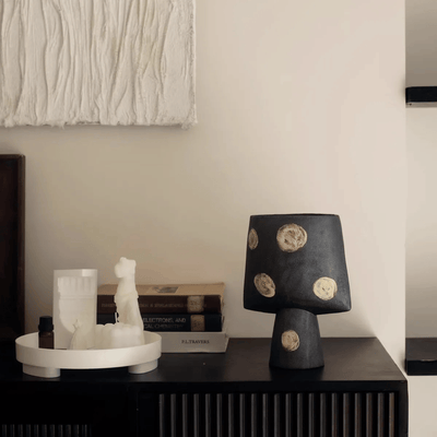 Translation missing: de.Prikka Geometric Ceramic Vase for Nordic Interiors, Luna Shade, Vases, Handcrafted with Gold Detail