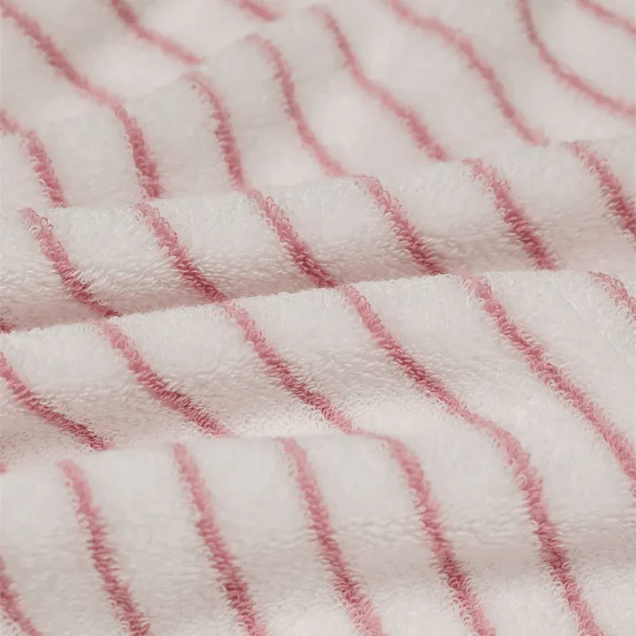 Randvik Retro Stripe Cotton Towel – Soft & Absorbent, Bath Towels, Pink Combed
