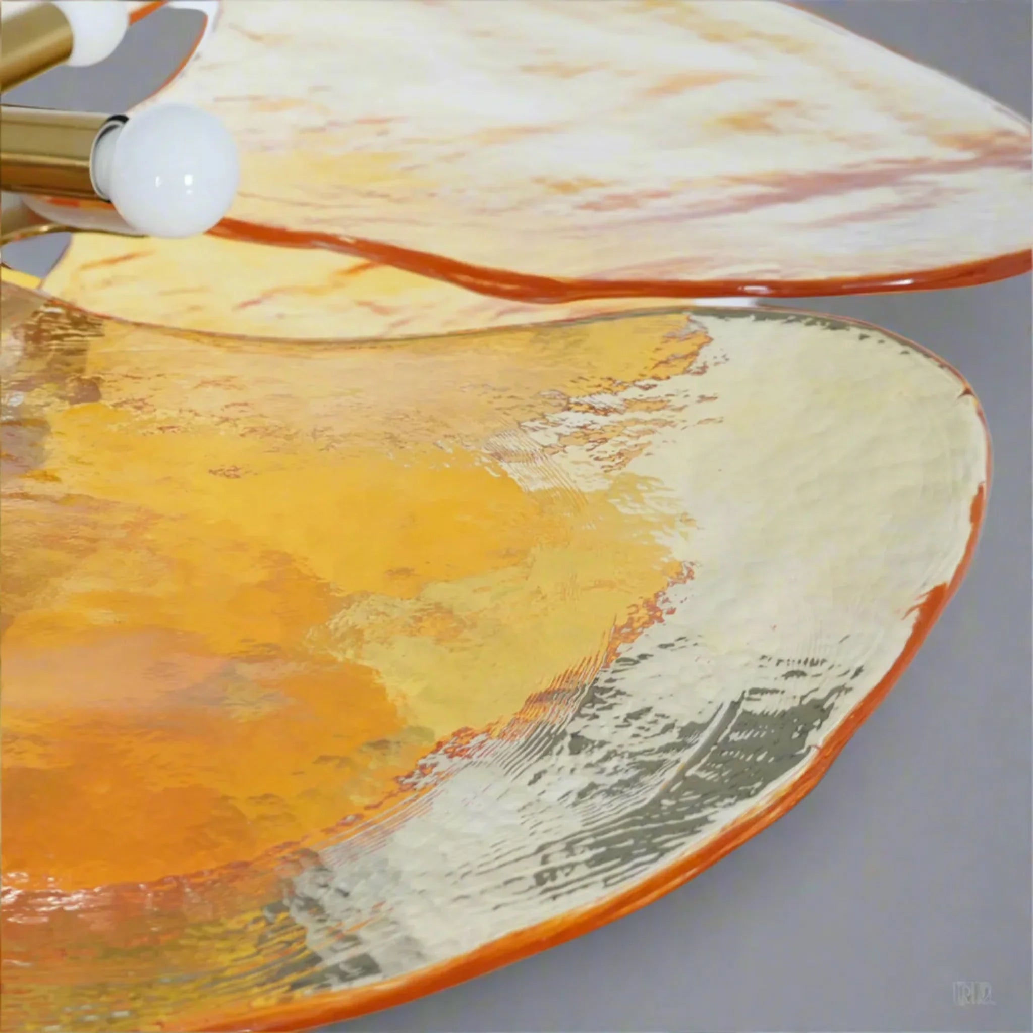 Amber Stained Glass Chandelier — Warm Nordic Glow, Ceiling Light Fixtures, Ravglo Handcrafted