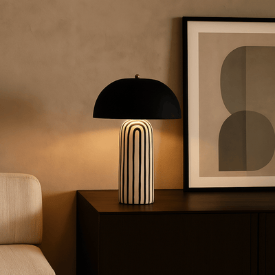 Translation missing: de.Nordic Striped Ceramic Table Lamp Warm Ambient Glow, Lamps, Remsa Design