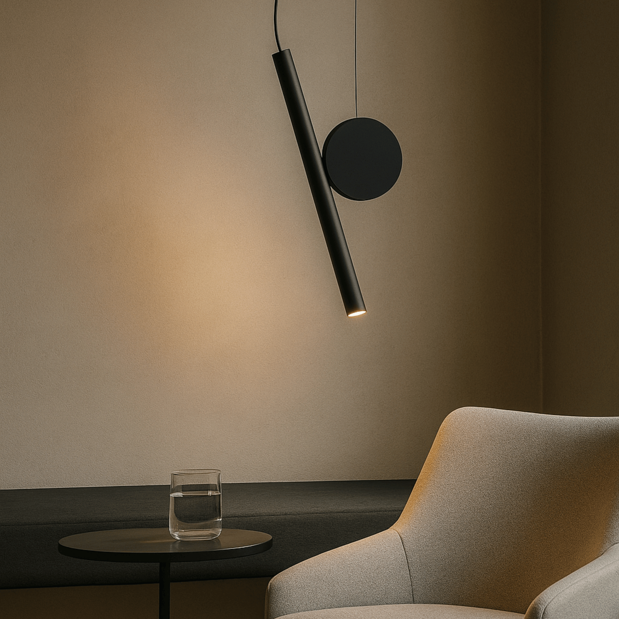 Rikta Adjustable LED Pendant Light for Modern Homes, Black, Ceiling Fixtures, Minimalist