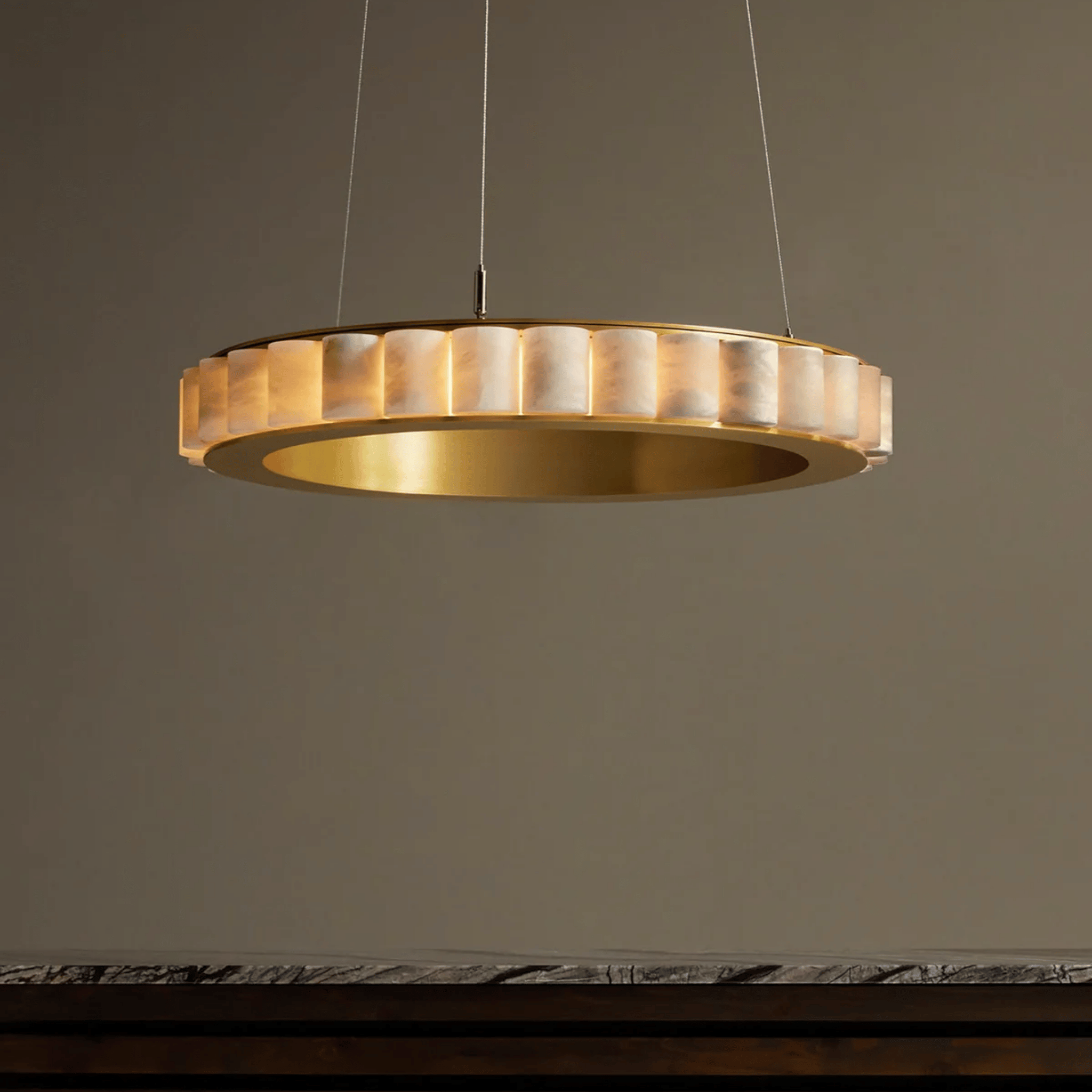 Ringmor Marble Halo Pendant Light — Nordic Design, Ceiling Fixtures, Sculptural LED