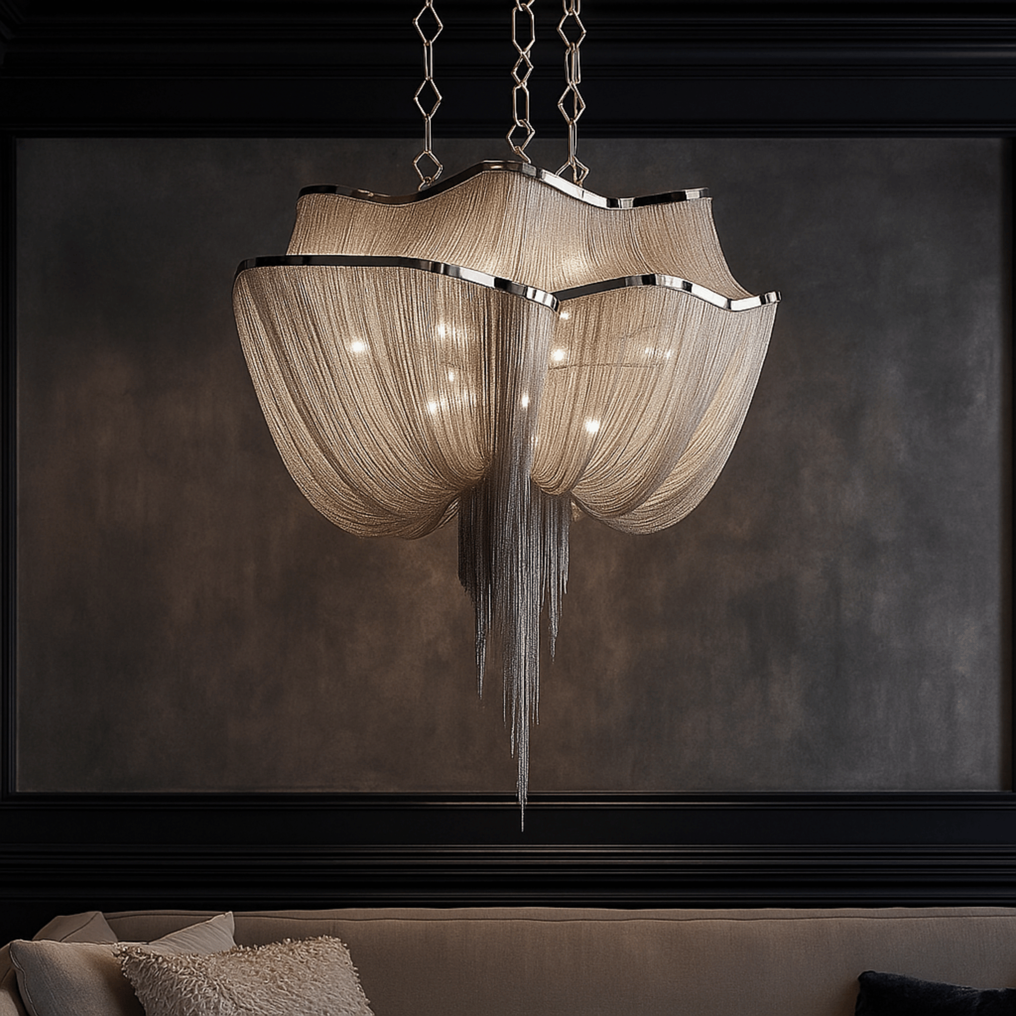 Silver European Retro Chandelier Two-Tier LED, Large, Chandeliers, Silvra Classic Double-Tier