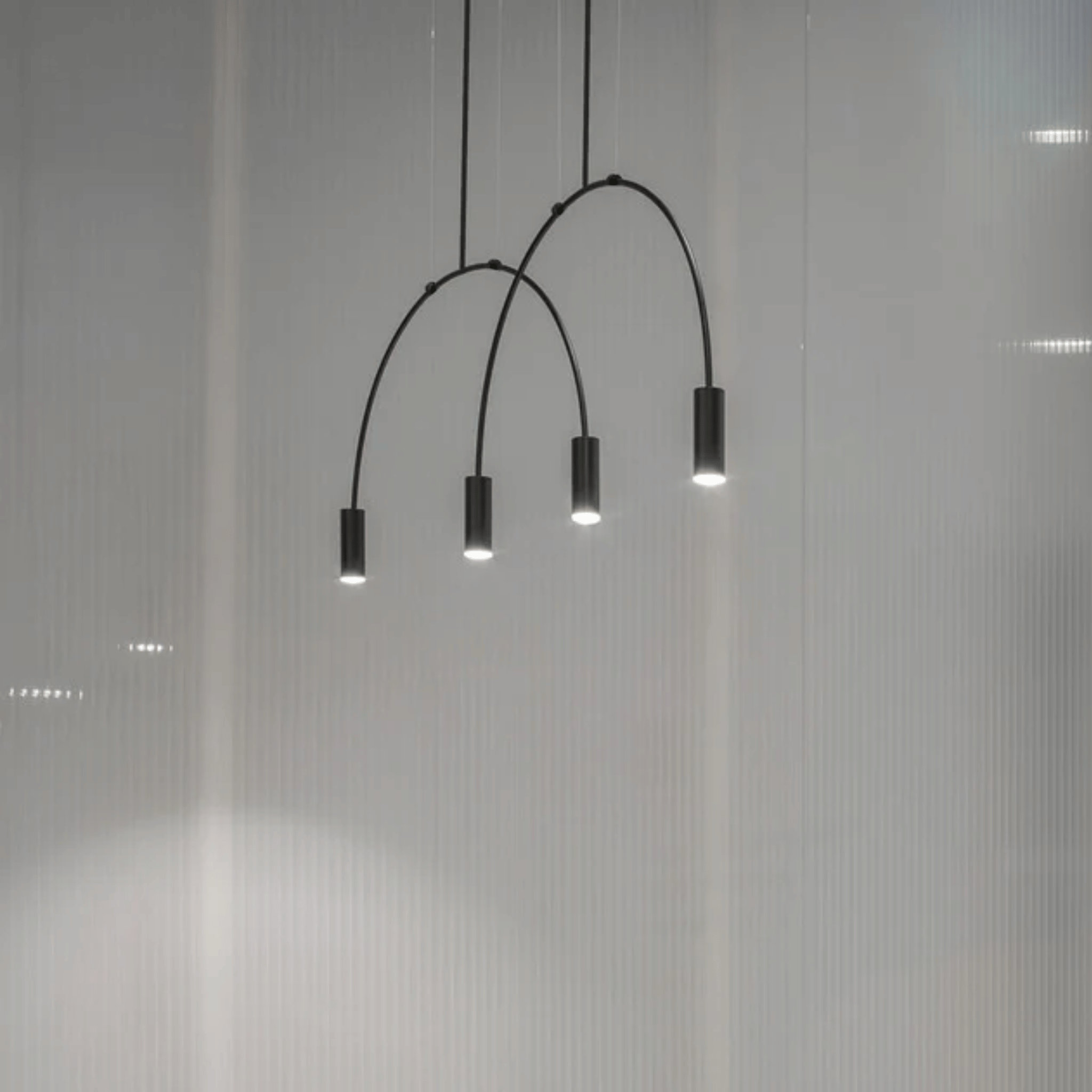 Sirkla 4-Light Black Semi-Circle Pendant Light, Ceiling Fixtures, Architectural