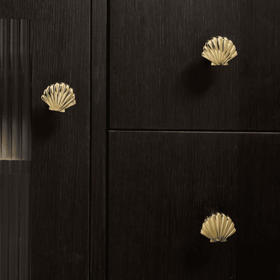 Translation missing: de.Brass Shell Cabinet Pull Handle for Modern Decor, Gold, Knobs & Handles, Skalv