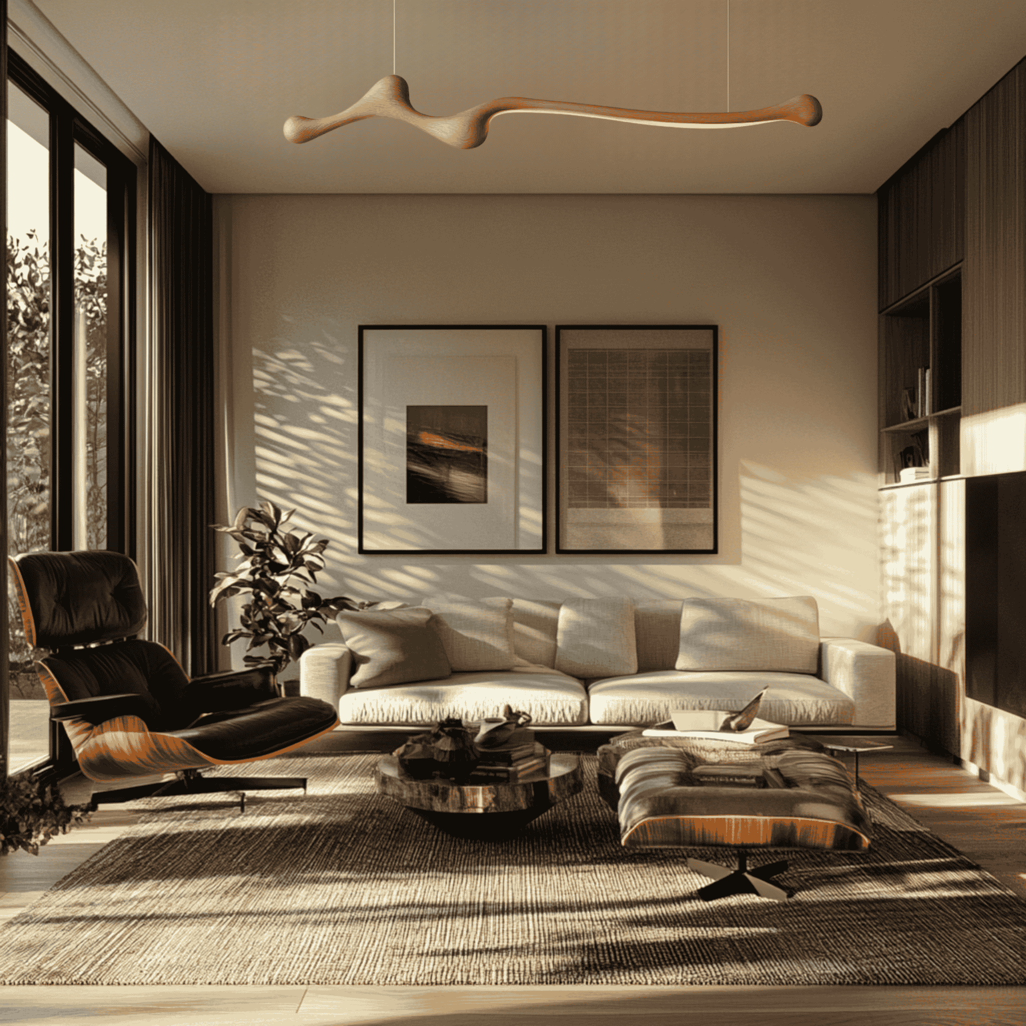 Skoglyn Ash Wood Dimmable Linear Pendant Light, Ceiling Fixtures