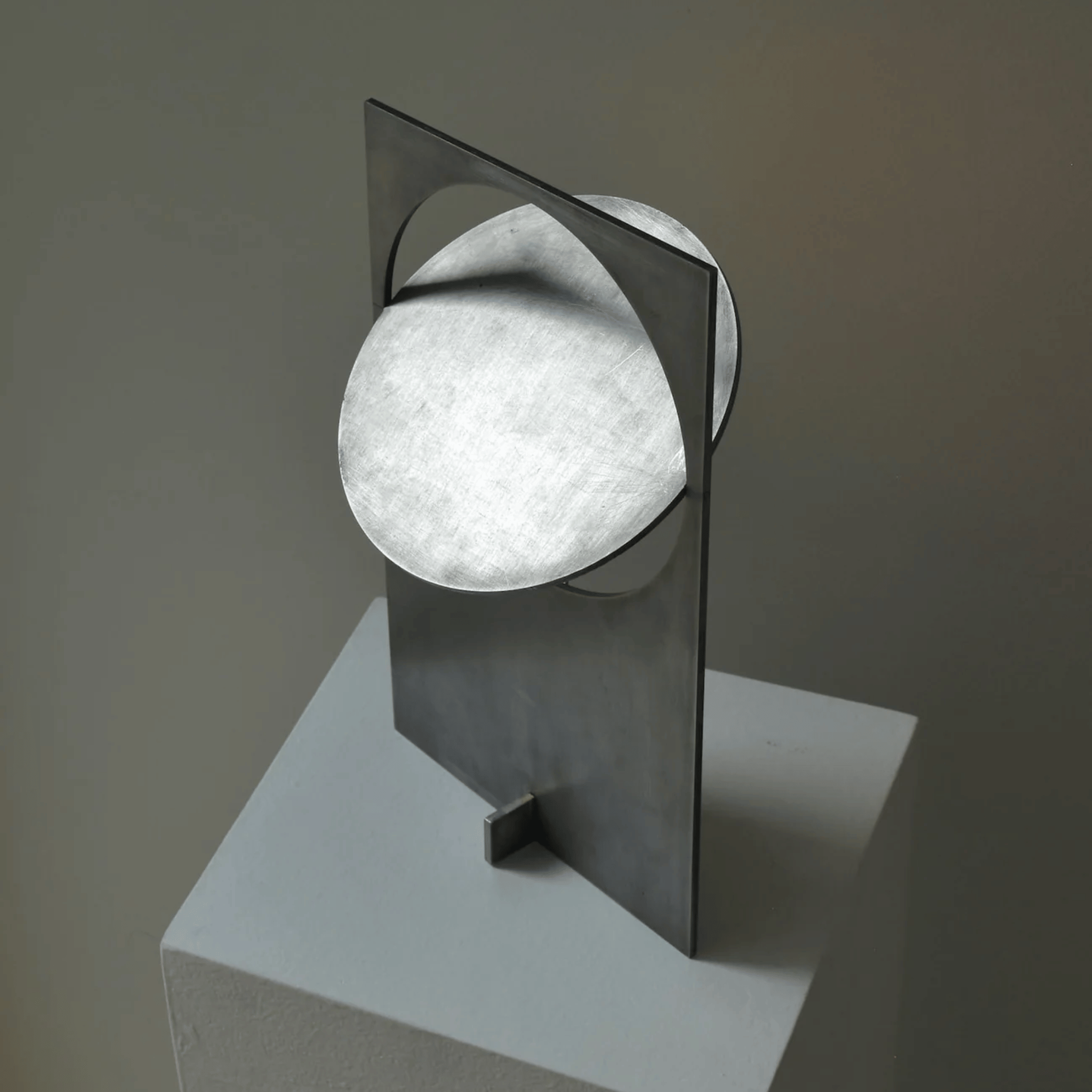 Solring Sculptural Silver Table Lamp with Warm Glow, Lamps, Modern Sunset