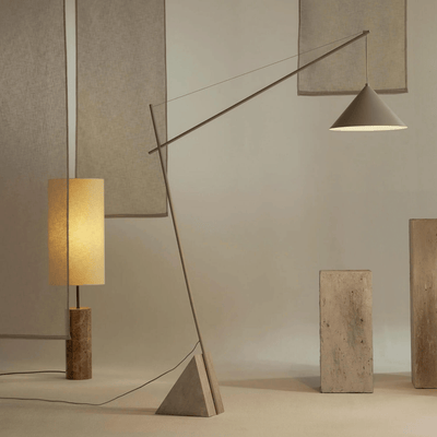 Translation missing: de.Solvei LED Arc Floor Lamp with Natural Stone Base, Lamps, Modern