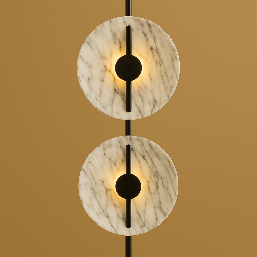 Modern Sculptural Marble Floor Lamp Warm LED Light, Lamps, Stava Base 67