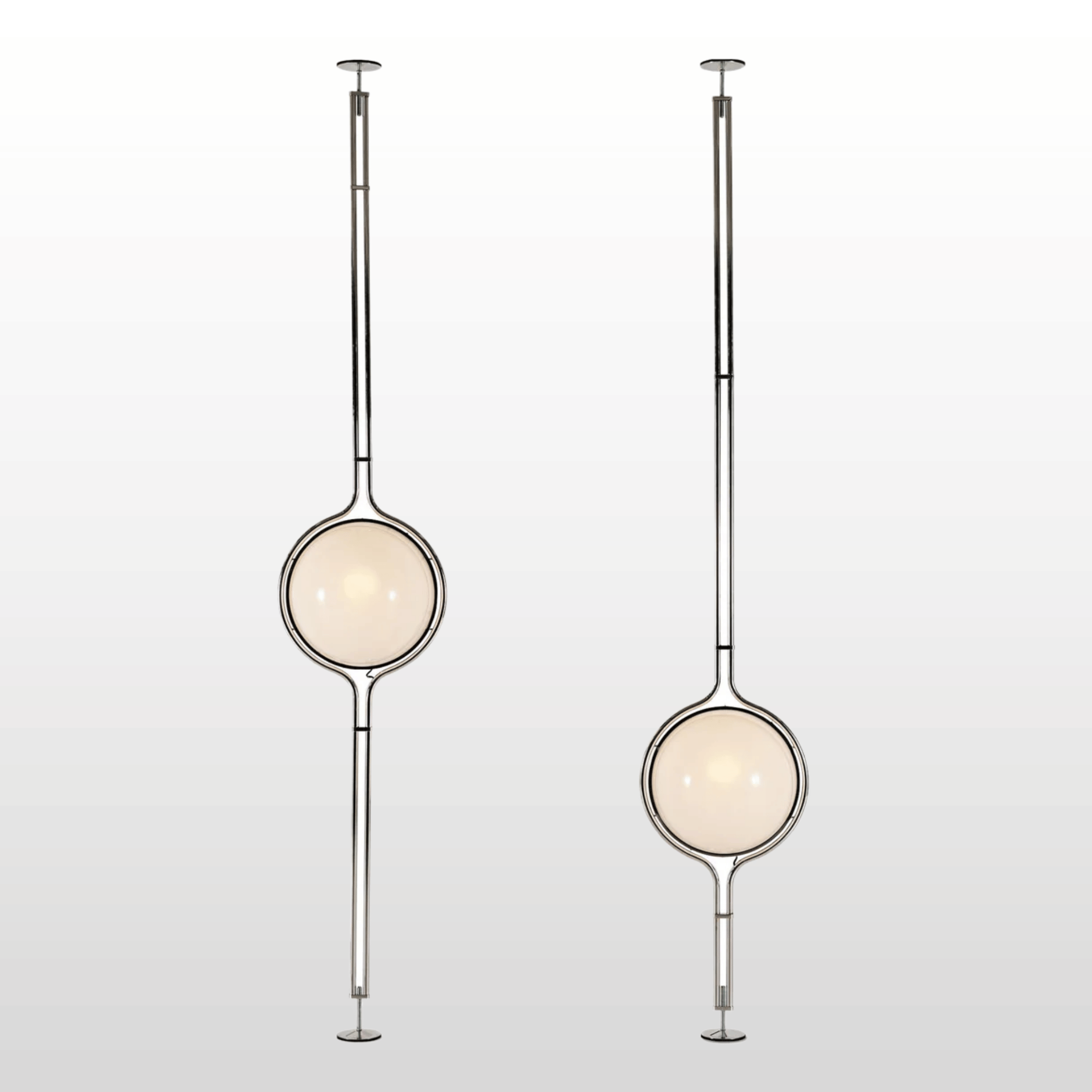 Adjustable Chrome Globe Floor to Ceiling Lamp, Lamps, Stavlys Bauhaus