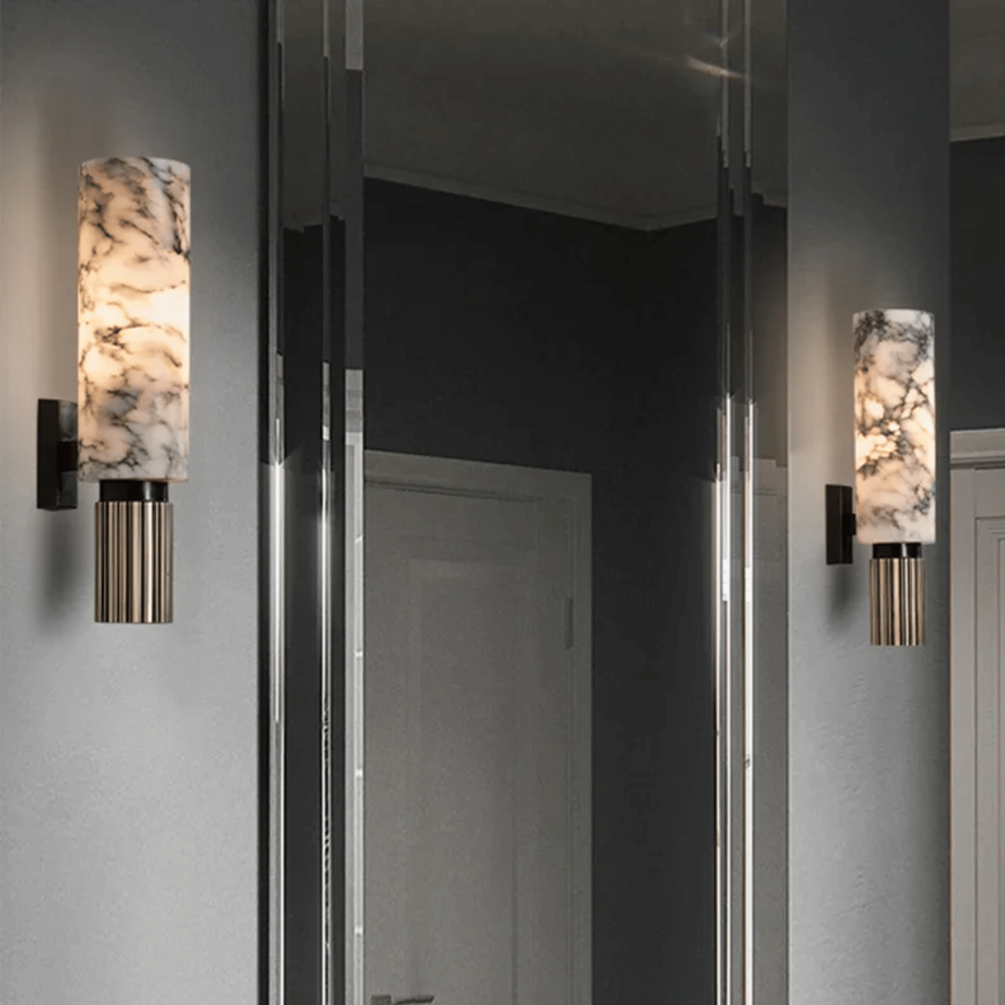 Steinglo Marble Bedside Wall Lamp Copper Sconce, Light Fixtures, Natural Accent