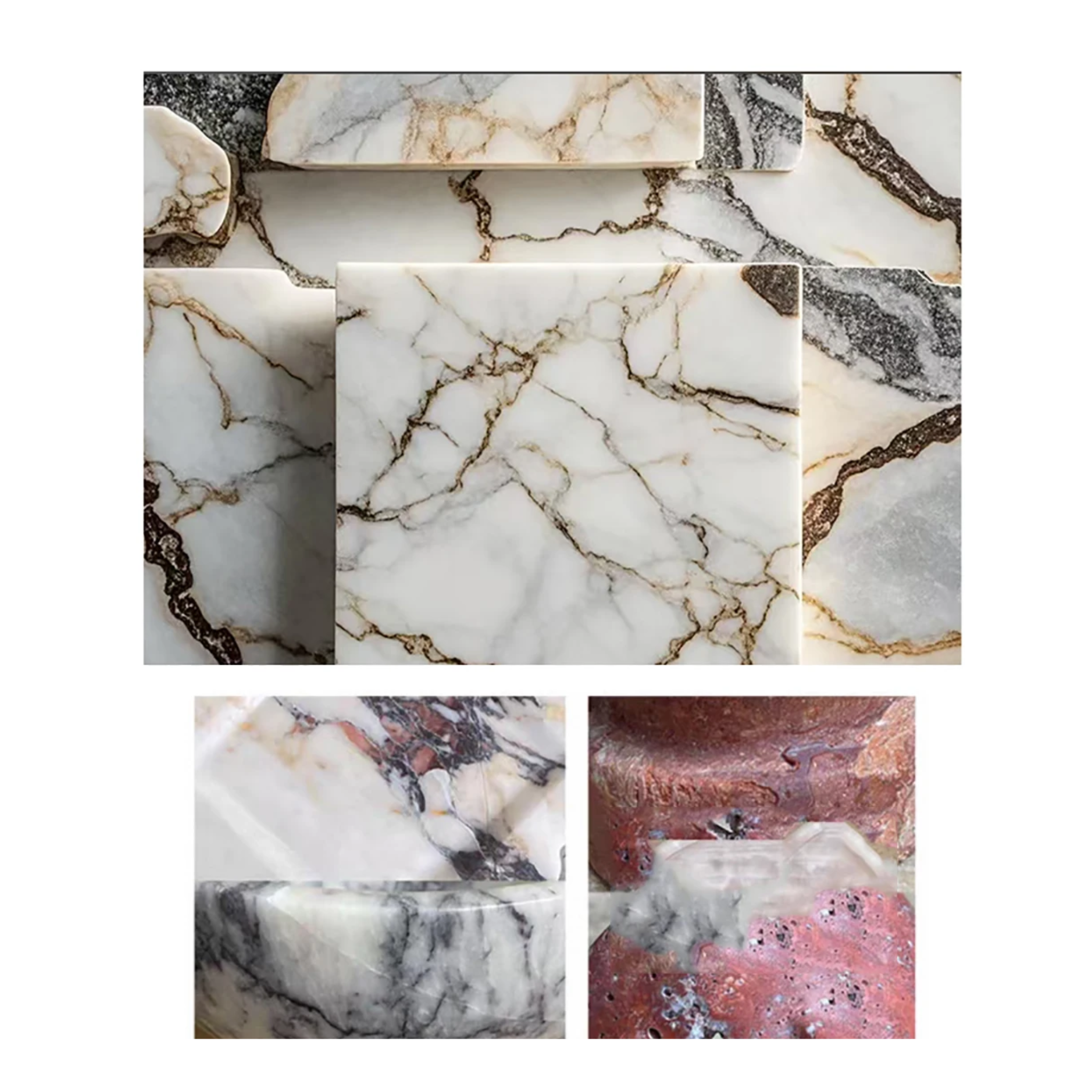 Natural Marble Wall Sconce Ambient Stone Lighting, Light Fixtures, Steinlys Genuine Nordic