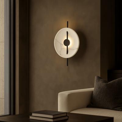 Translation missing: de.Sculptural Marble Effect LED Wall Light by Skonne, Fixtures, Steinlys