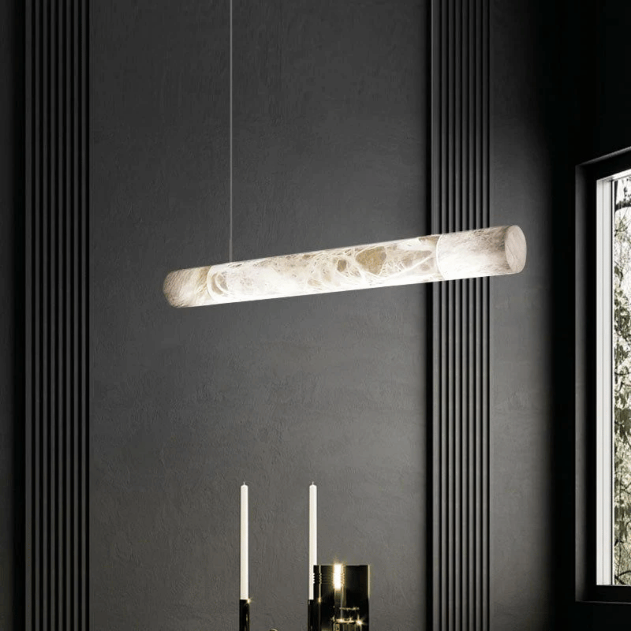 Modern Marble Beam Pendant Light for Dining Rooms, Small / Warm light, Ceiling Fixtures, Stenlys Sculptural