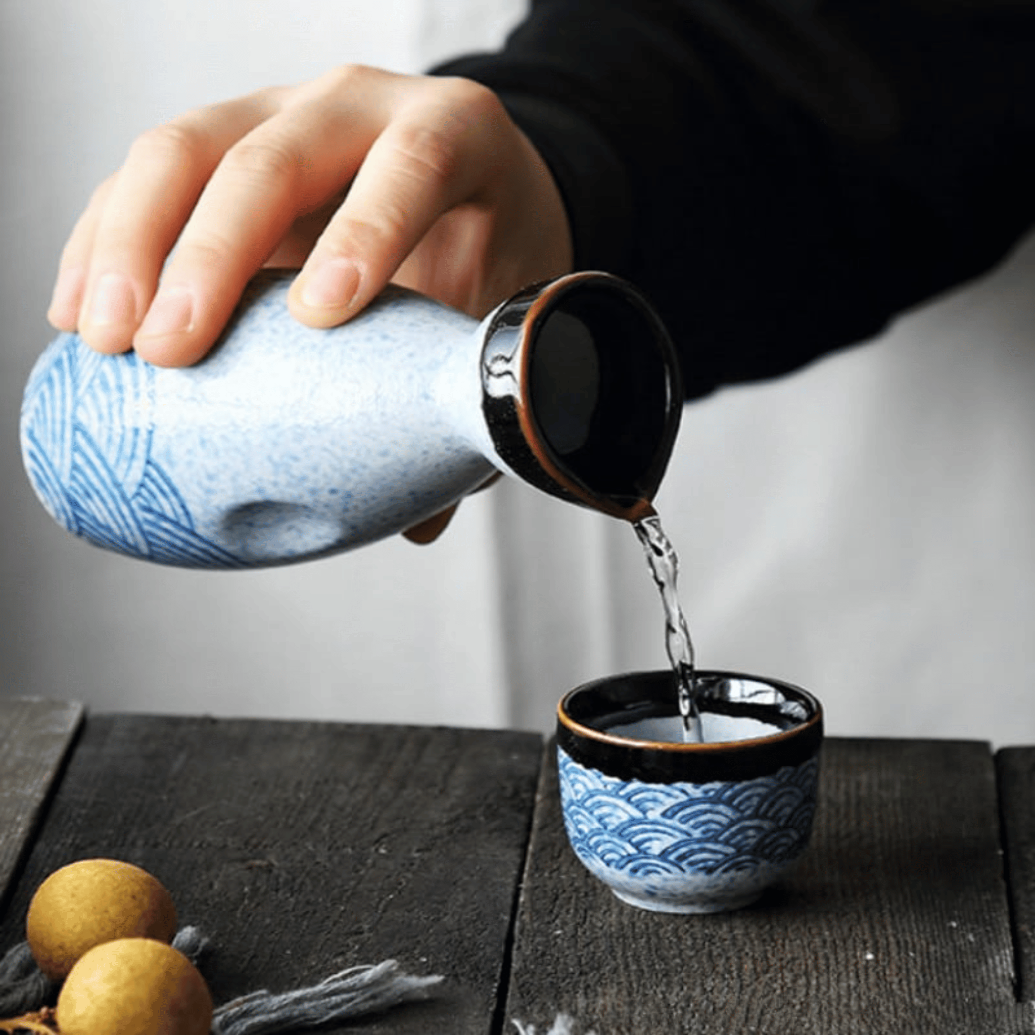 Japanese Ceramic Sake Set with Carafe and Cups Gift, Drinkware Sets, Stilla Box