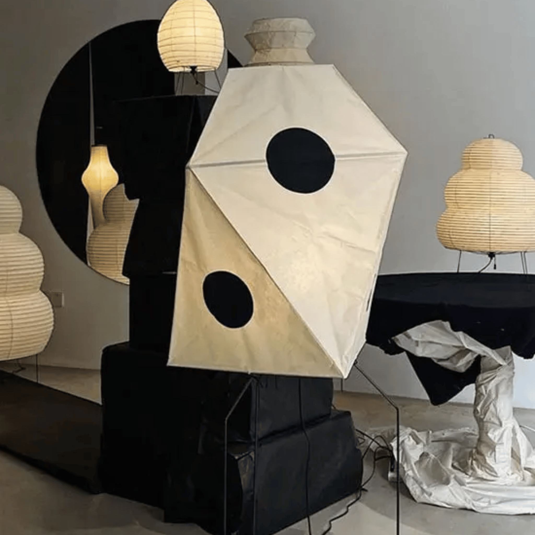 Stillvei Rice Paper Floor Lamp Wabi-Sabi Style, Lamps, 57in