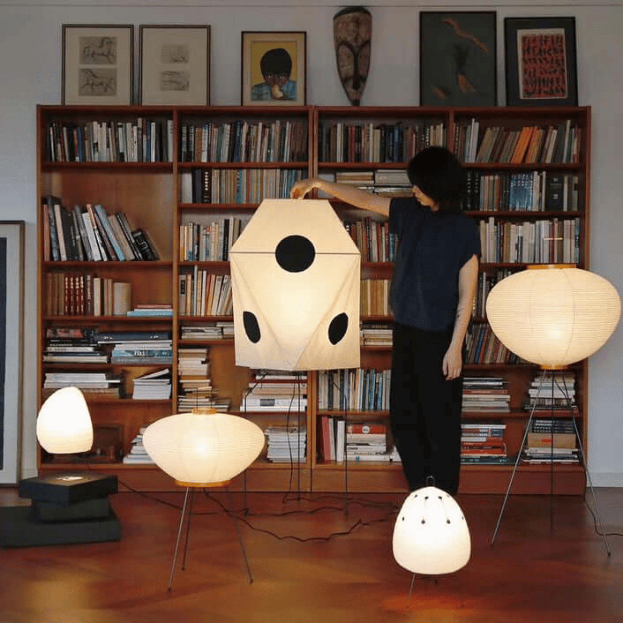 Stillvei Rice Paper Floor Lamp Wabi-Sabi Style, Lamps, 57in