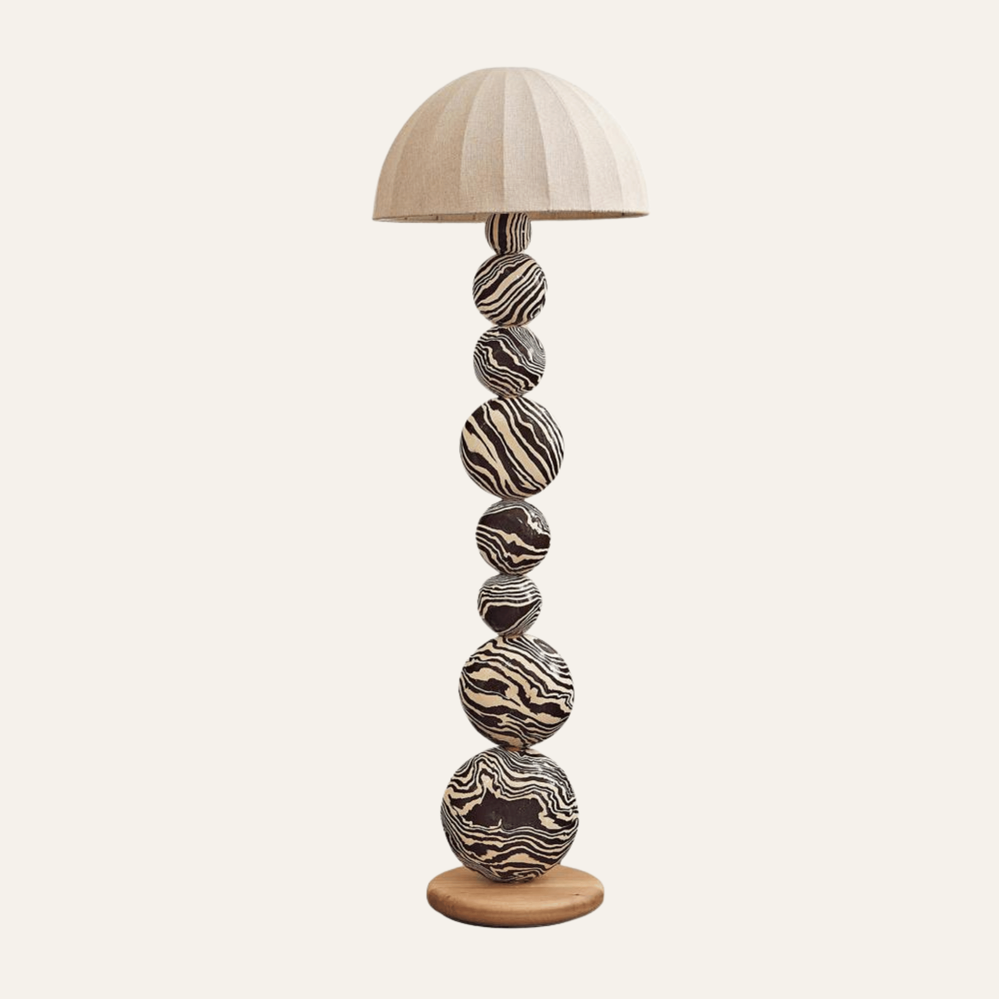 Stokkra Sculptural Zebra Floor Lamp for Living Room, Lamps, Wood Base