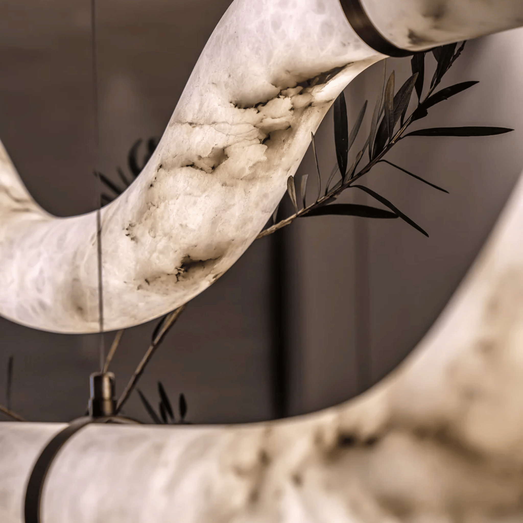 Strøma Marble Wave Sculptural Pendant Light Dining, Ceiling Fixtures, Genuine
