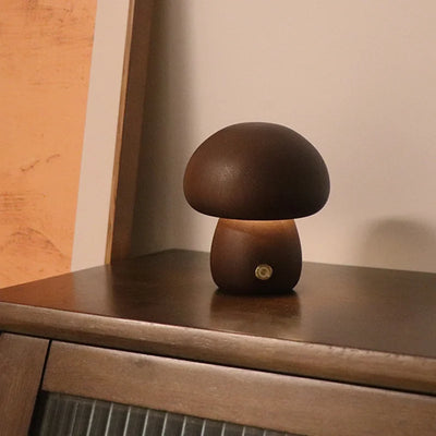 Translation missing: de.Svampa Mushroom Night Light Wood Touch Sensor Lamp, Small Walnut, Table Lamps, Bedside