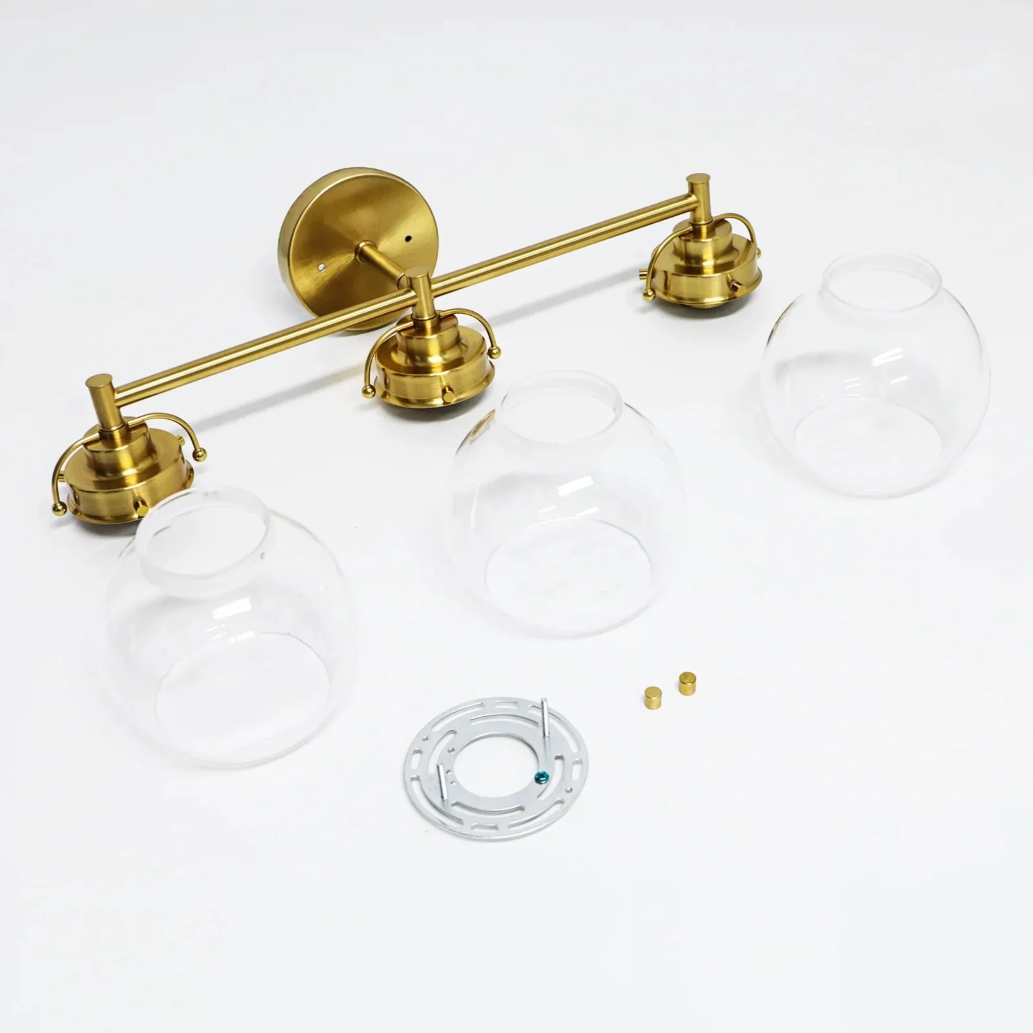 Trekule 3-Light Glass Globe Vanity Wall Light Gold, Fixtures