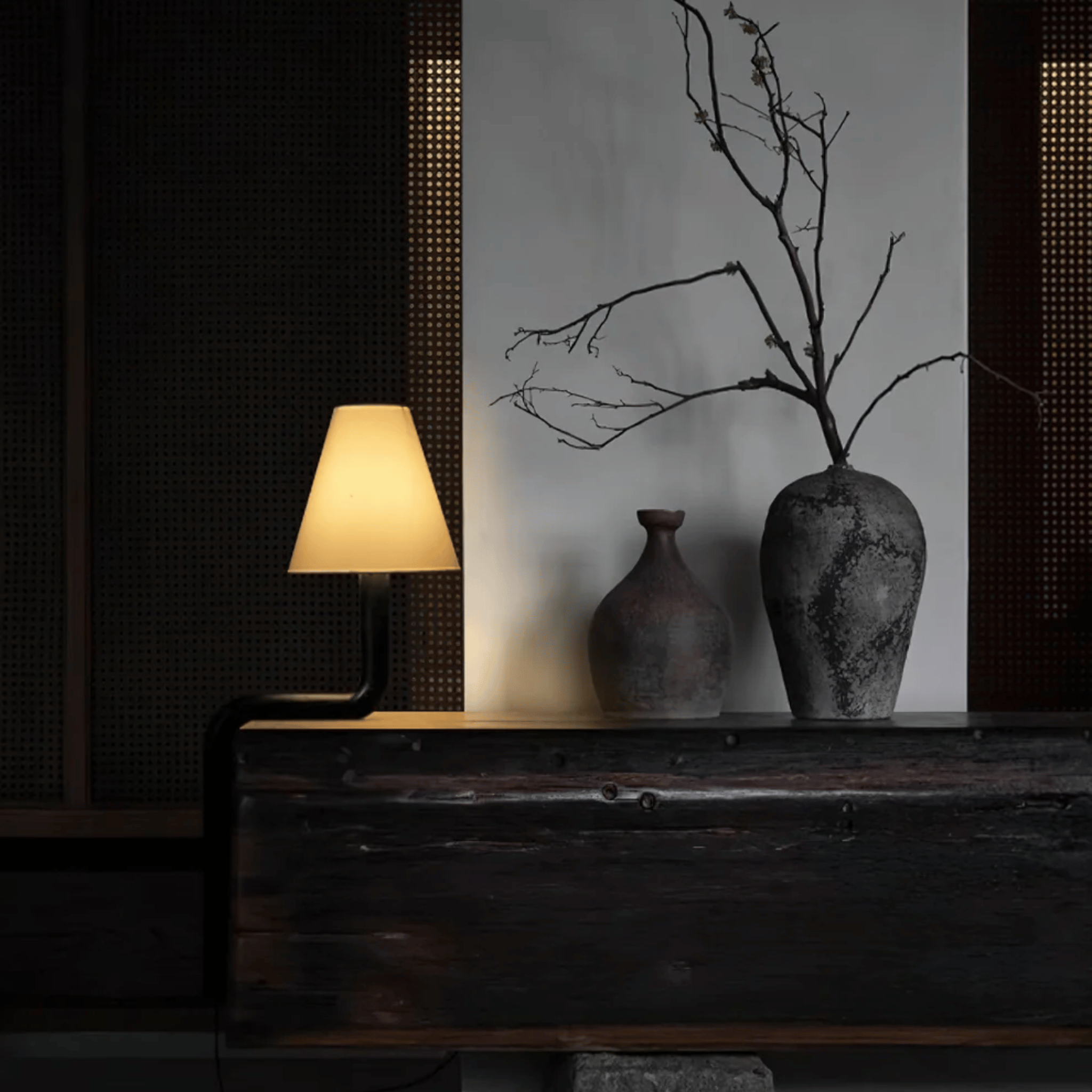 Varma Artisan Solid Wood Table Lamp Warm LED Light, Lamps, Nordic