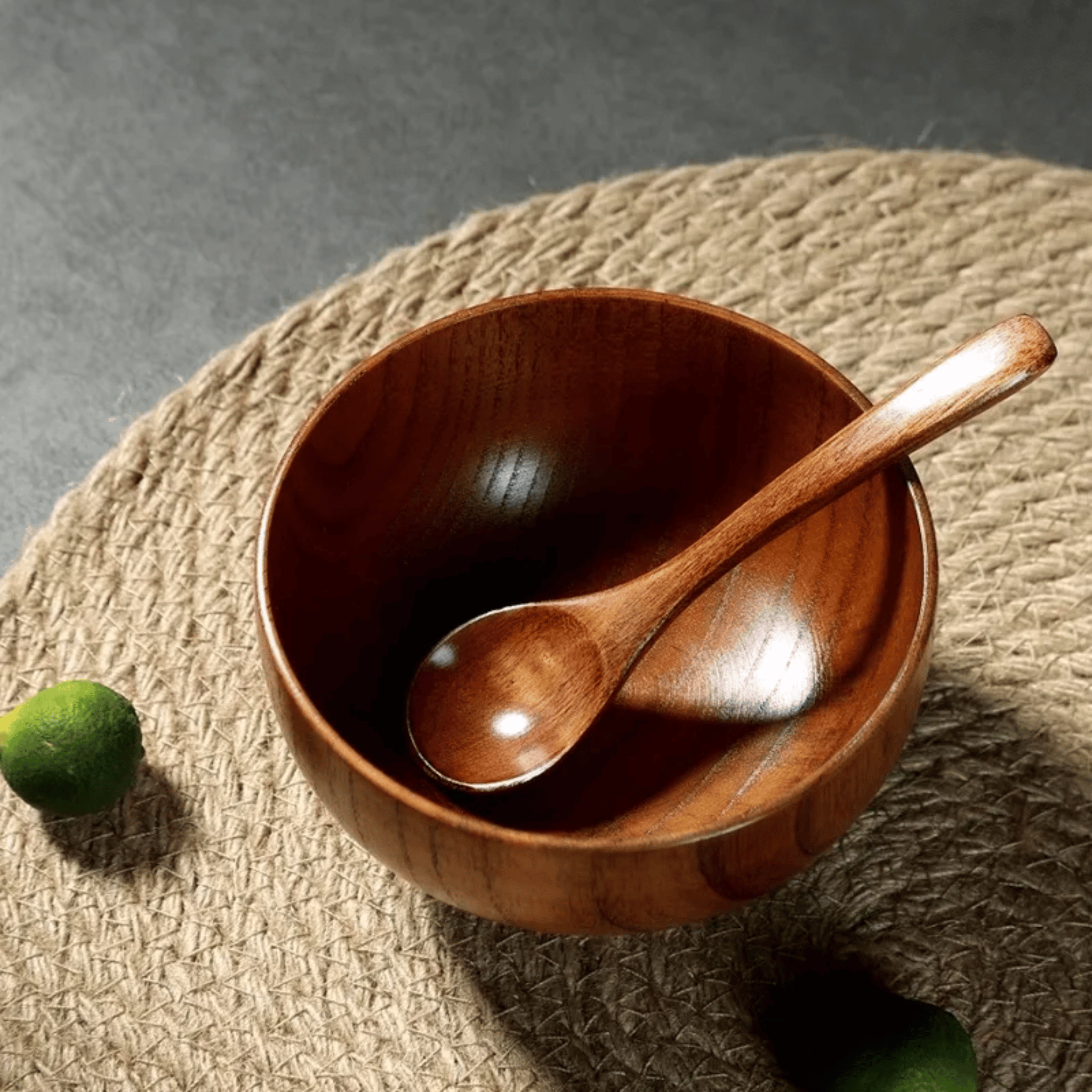 Minimalist Solid Wood Japanese Dinnerware Set Gift, Sets, Vedra Jujube Dining 5pc