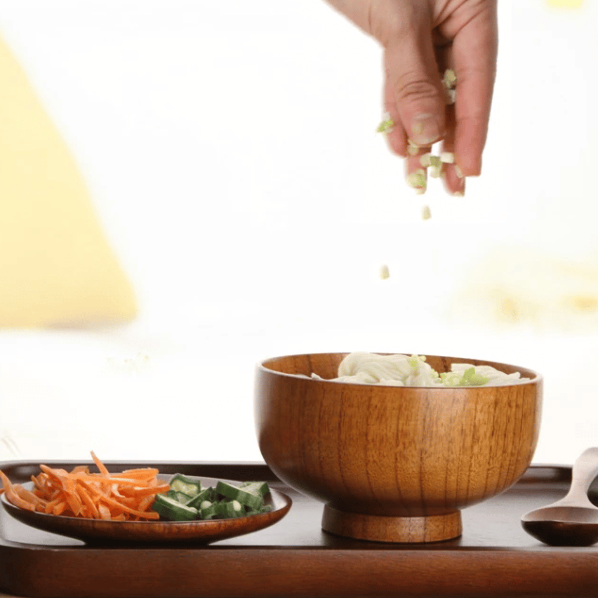 Minimalist Solid Wood Japanese Dinnerware Set Gift, Sets, Vedra Jujube Dining 5pc