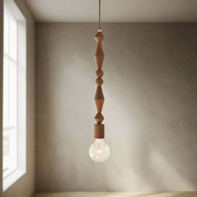 Translation missing: de.Vedra Wood and Glass Pendant Light Wabi-Sabi Style, Ceiling Fixtures, Nordic