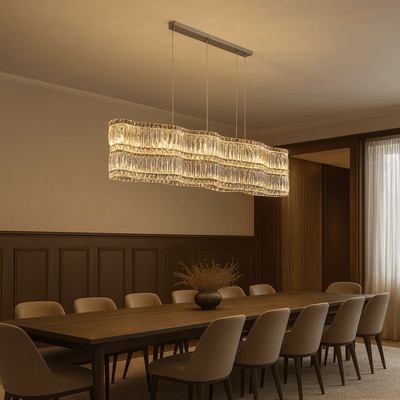 Translation missing: de.K9 Crystal Wave Chandelier Dining Room LED Light, Large / Warm 3000K, Ceiling Fixtures, Vinda for Rooms